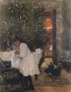 Franz Skarbina Berliner Christmas room oil